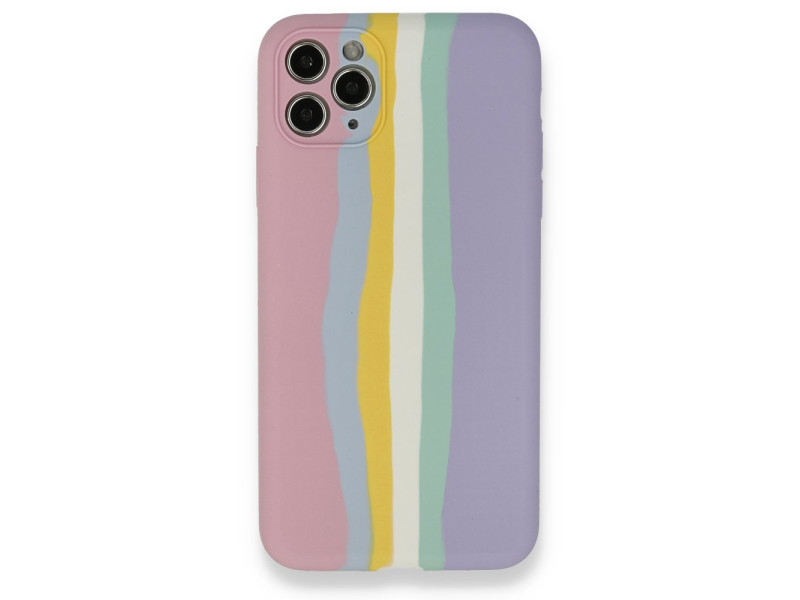 Newface iPhone 11 Pro Kılıf Ebruli Lansman Silikon - Pembe-Lila
