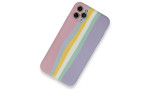 Newface iPhone 11 Pro Kılıf Ebruli Lansman Silikon - Pembe-Lila