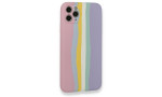 Newface iPhone 11 Pro Kılıf Ebruli Lansman Silikon - Pembe-Lila