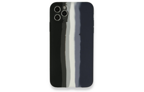 Newface iPhone 11 Pro Kılıf Ebruli Lansman Silikon - Siyah-Lacivert