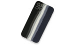 Newface iPhone 11 Pro Kılıf Ebruli Lansman Silikon - Siyah-Lacivert