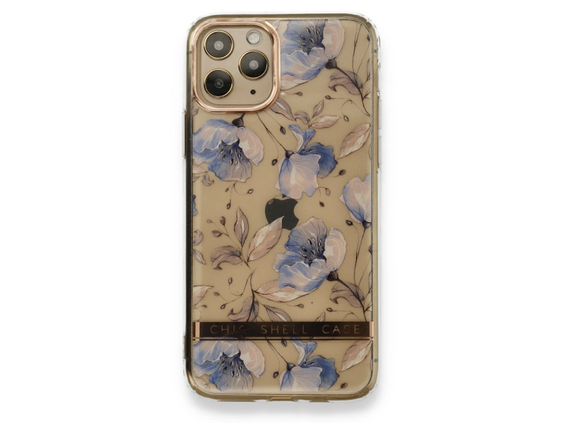Newface iPhone 11 Pro Max Kılıf Çiçekli Silikon - Lila