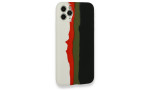 Newface iPhone 11 Pro Max Kılıf Ebruli Lansman Silikon - Beyaz-Siyah