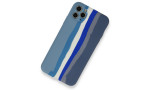Newface iPhone 11 Pro Max Kılıf Ebruli Lansman Silikon - Mavi-Gri
