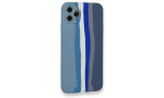 Newface iPhone 11 Pro Max Kılıf Ebruli Lansman Silikon - Mavi-Gri