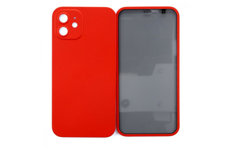 Newface iPhone 12 Kılıf 360 Hayalet Full Body Silikon Kapak - Kırmızı