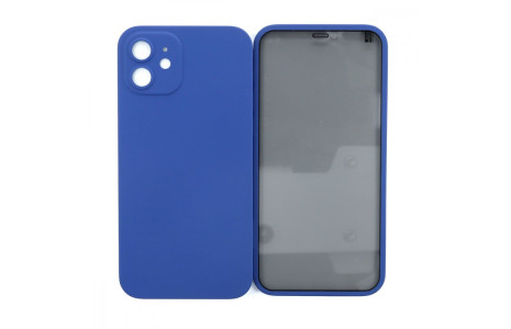 Newface iPhone 12 Kılıf 360 Hayalet Full Body Silikon Kapak - Mavi