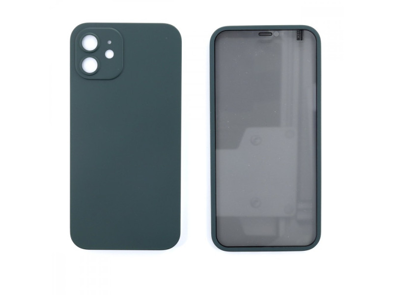 Newface iPhone 12 Kılıf 360 Hayalet Full Body Silikon Kapak - Yeşil