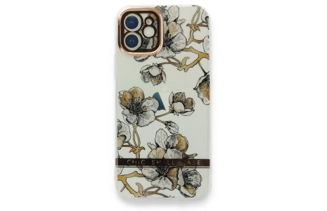 Newface iPhone 12 Kılıf Çiçekli Silikon - Pudra