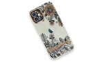 Newface iPhone 12 Kılıf Çiçekli Silikon - Siyah