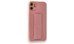 Newface iPhone 12 Kılıf Coco Karbon Standlı Kapak - Pembe