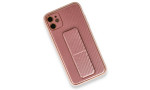 Newface iPhone 12 Kılıf Coco Karbon Standlı Kapak - Pembe