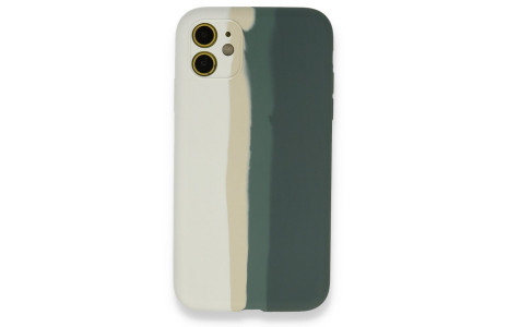 Newface iPhone 12 Kılıf Ebruli Lansman Silikon - Beyaz-Gri