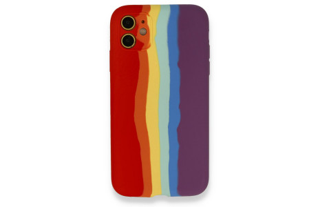 Newface iPhone 12 Kılıf Ebruli Lansman Silikon - Kırmızı-Mor