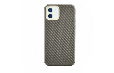 Newface iPhone 12 Kılıf Hibrit Karbon Silikon - Gri