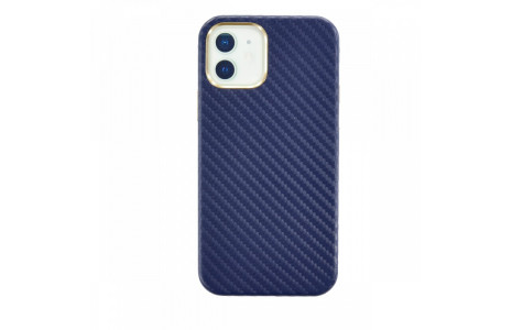 Newface iPhone 12 Kılıf Hibrit Karbon Silikon - Mavi