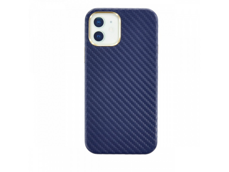 Newface iPhone 12 Kılıf Hibrit Karbon Silikon - Mavi