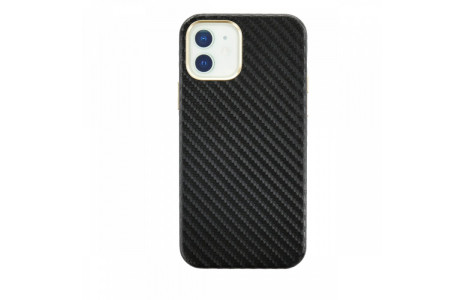 Newface iPhone 12 Kılıf Hibrit Karbon Silikon - Siyah