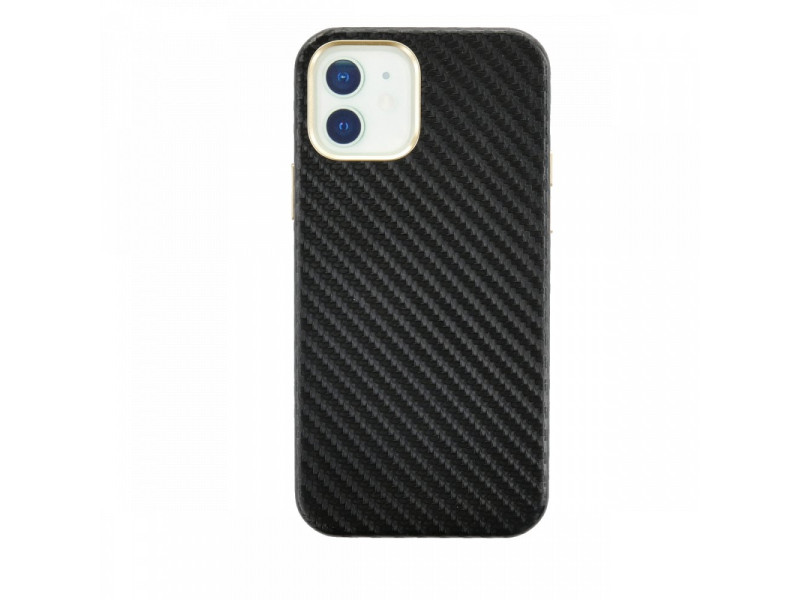 Newface iPhone 12 Kılıf Hibrit Karbon Silikon - Siyah