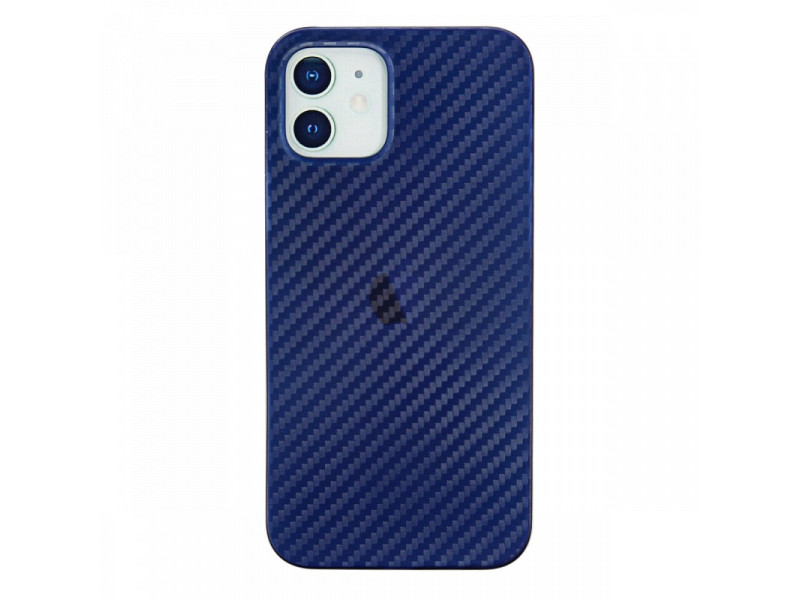 Newface iPhone 12 Kılıf Karbon PP Silikon - Mavi