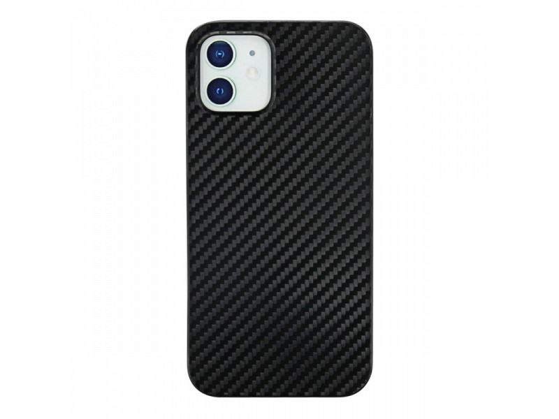 Newface iPhone 12 Kılıf Karbon PP Silikon - Siyah