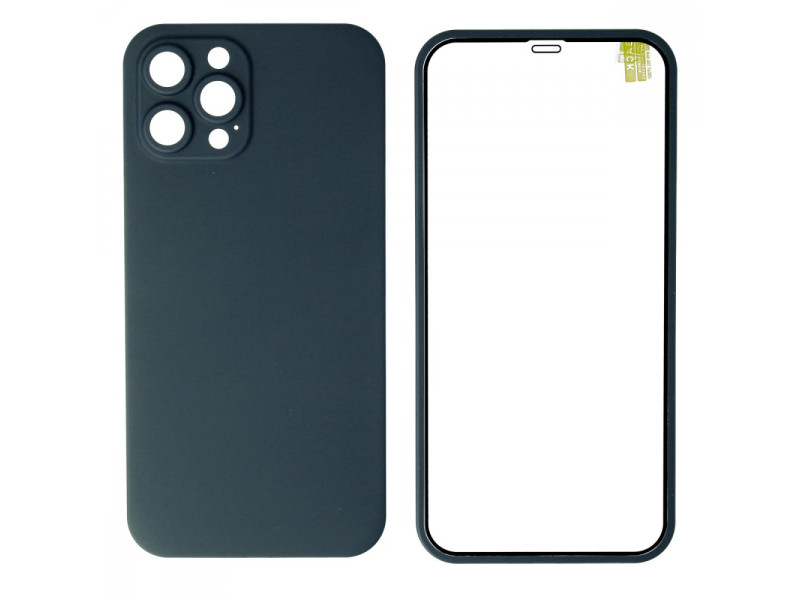 Newface iPhone 12 Pro Kılıf 360 Mat Full Body Silikon Kapak - Açık Mavi