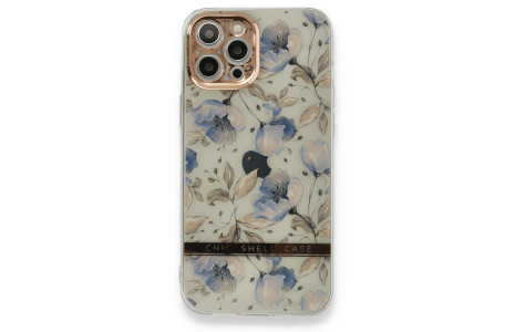 Newface iPhone 12 Pro Kılıf Çiçekli Silikon - Lila