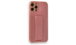 Newface iPhone 12 Pro Kılıf Coco Karbon Standlı Kapak - Pembe