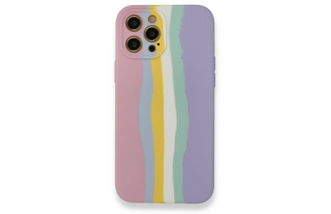 Newface iPhone 12 Pro Kılıf Ebruli Lansman Silikon - Pembe-Lila
