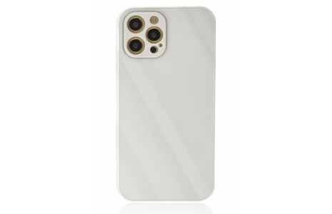 Newface iPhone 12 Pro Kılıf Glass Kapak - Beyaz