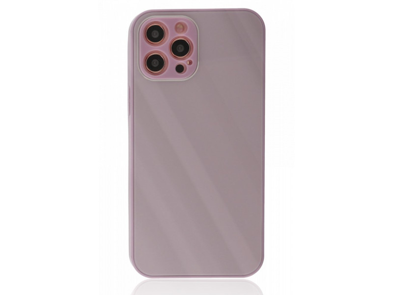 Newface iPhone 12 Pro Kılıf Glass Kapak - Mor
