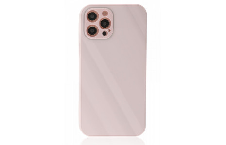 Newface iPhone 12 Pro Kılıf Glass Kapak - Pembe