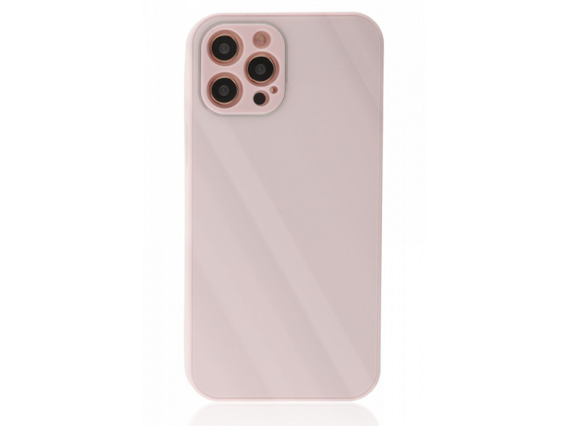 Newface iPhone 12 Pro Kılıf Glass Kapak - Pembe