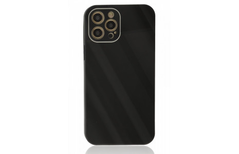 Newface iPhone 12 Pro Kılıf Glass Kapak - Siyah