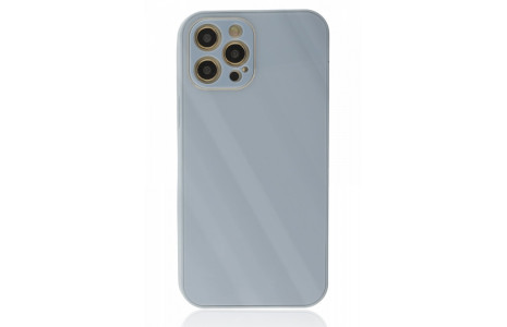Newface iPhone 12 Pro Kılıf Glass Kapak - Sky Blue