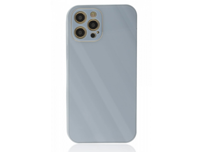 Newface iPhone 12 Pro Kılıf Glass Kapak - Sky Blue