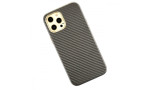 Newface iPhone 12 Pro Kılıf Hibrit Karbon Silikon - Gri