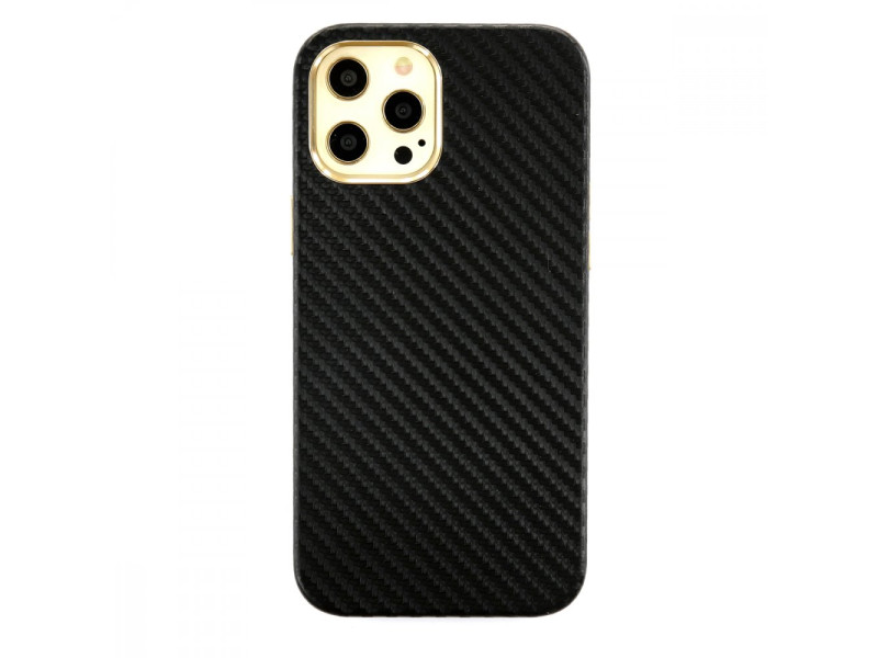 Newface iPhone 12 Pro Kılıf Hibrit Karbon Silikon - Siyah