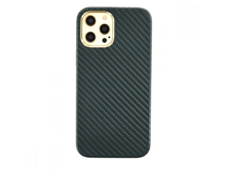 Newface iPhone 12 Pro Kılıf Hibrit Karbon Silikon - Yeşil