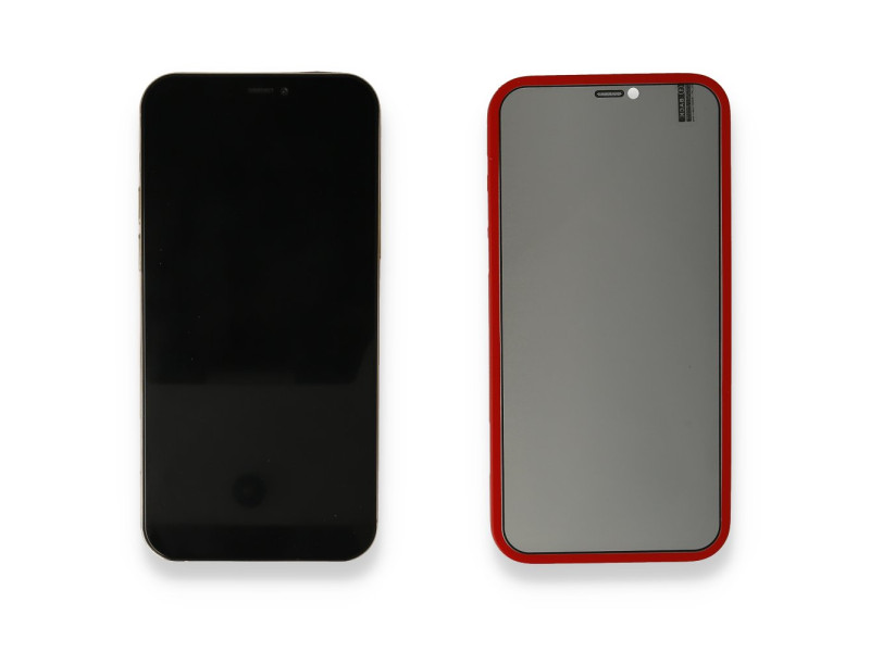 Newface iPhone 12 Pro Max Kılıf 360 Hayalet Full Body Silikon Kapak - Kırmızı