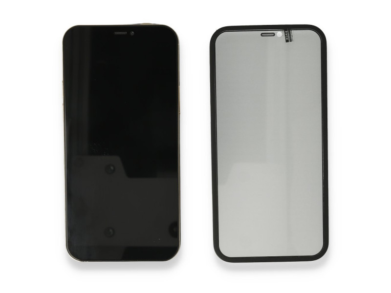 Newface iPhone 12 Pro Max Kılıf 360 Hayalet Full Body Silikon Kapak - Siyah