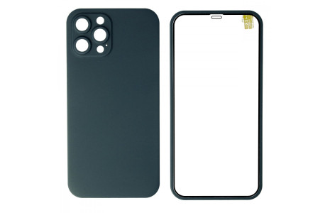 Newface iPhone 12 Pro Max Kılıf 360 Mat Full Body Silikon Kapak - Açık Mavi