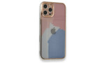 Newface iPhone 12 Pro Max Kılıf Çiçekli Silikon - Pembe-Mavi