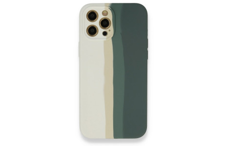 Newface iPhone 12 Pro Max Kılıf Ebruli Lansman Silikon - Beyaz-Gri