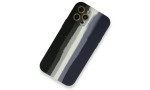 Newface iPhone 12 Pro Max Kılıf Ebruli Lansman Silikon - Siyah-Lacivert