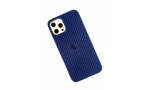 Newface iPhone 12 Pro Max Kılıf Karbon PP Silikon - Mavi