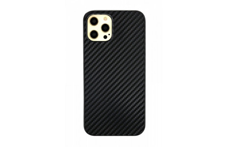 Newface iPhone 12 Pro Max Kılıf Karbon PP Silikon - Siyah