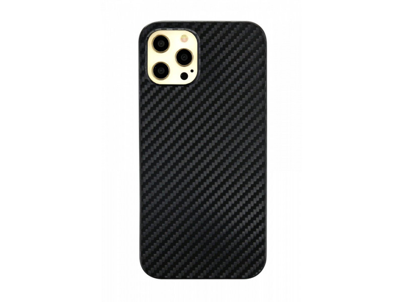 Newface iPhone 12 Pro Max Kılıf Karbon PP Silikon - Siyah