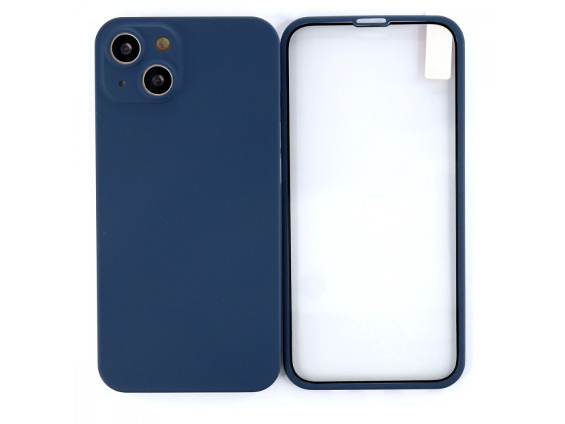 Newface iPhone 13 Kılıf 360 Full Body Silikon Kapak - Açık Mavi