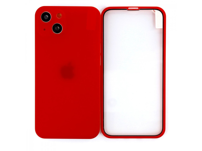 Newface iPhone 13 Kılıf 360 Full Body Silikon Kapak - Kırmızı